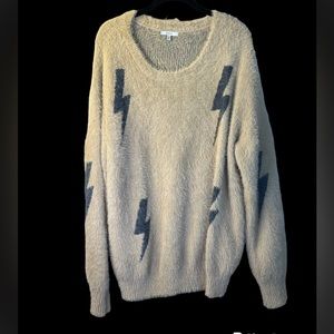 SOFTEST EVER Jodifl Boutique Oversized Lightning Bolt Sweater - Size Large